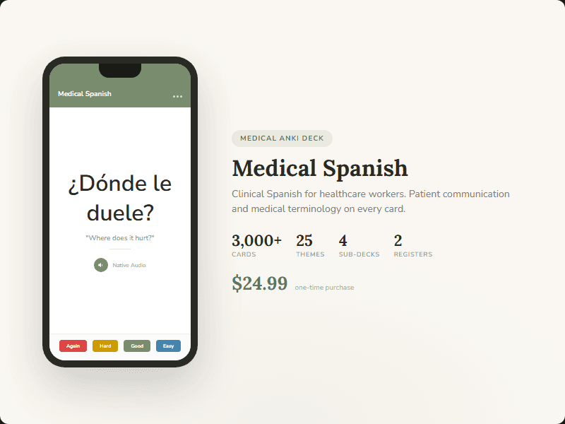 Medical Spanish mockup